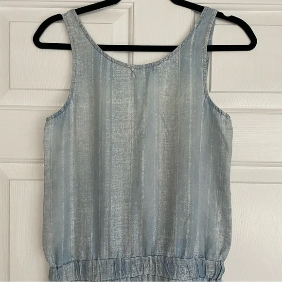 Bella Dahl Sleeveless Romper Blue and White - Picture 6 of 8